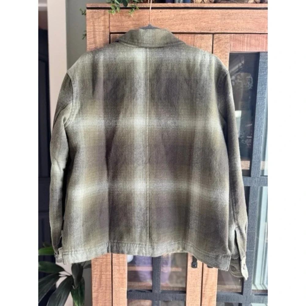 Prana Bridges Flannel Jacket Cargo Green Plaid Quilted Lining Womens M NEW - Picture 3 of 12